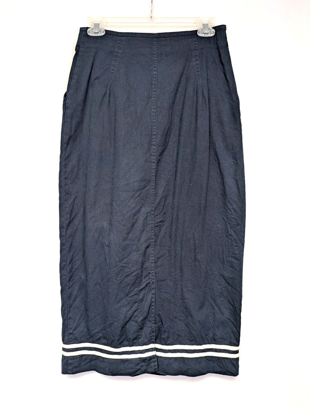Vintage Nipon Studio Nautical Style Long Wrap Skirt Womens Size 8 Blue - Picture 6 of 8